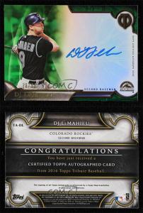 2016 Topps Tribute Green Auto DJ LeMahieu #99