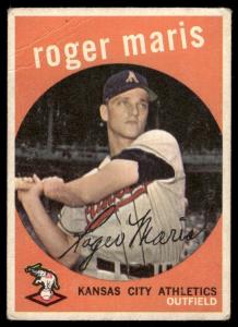 1959 Topps Roger Maris Kansas City Athletics Card