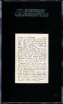 1950 A.G. Spalding Callahan Hall of Fame Card