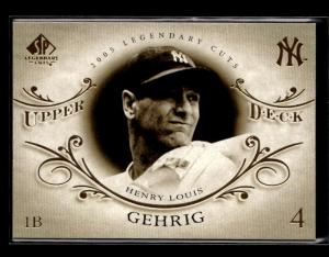 2005 SP Legendary Cuts Lou Gehrig Yankees Card