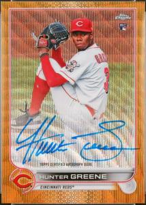 2022 Topps Chrome Hunter Greene Gold Wave Auto