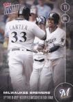 2016 Topps NOW 345 Brewers Chris Carter Scooter Gennett