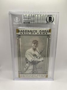 George Sisler Signed 1977 Hall of Fame Card