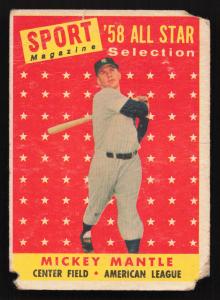 1958 Topps Mickey Mantle #487 All-Star Card