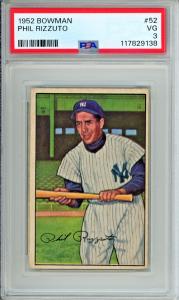 1952 Bowman Phil Rizzuto Baseball Card #52 HOF