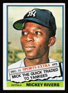 1976 Topps Mickey Rivers Traded Card #85T