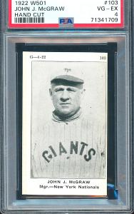 1923 W501 John McGraw PSA 4 Sports Card