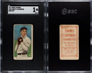 1909-11 T206 Christy Mathewson Dark Cap Card
