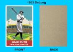 Babe Ruth 1933 DeLong Art Card - Yankees
