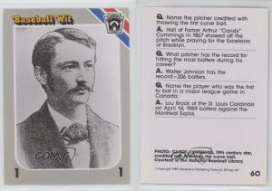 1990 Wit Candy Cummings Baseball Card #60 HOF