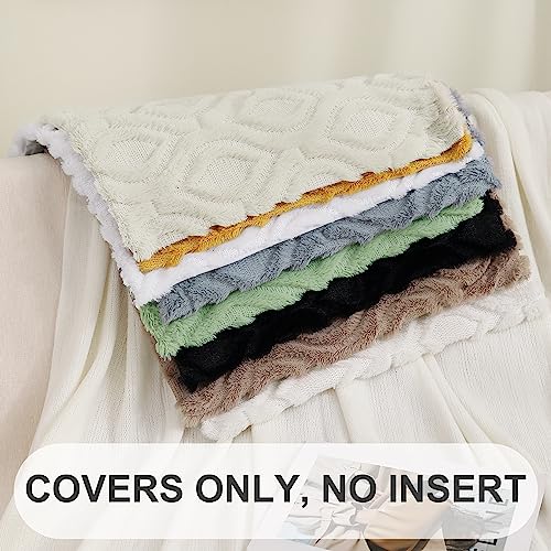 Set of 2 Faux Fur Decorative Pillow Covers