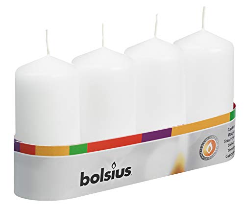 Luxury White Pillar Candles - Pack of 4