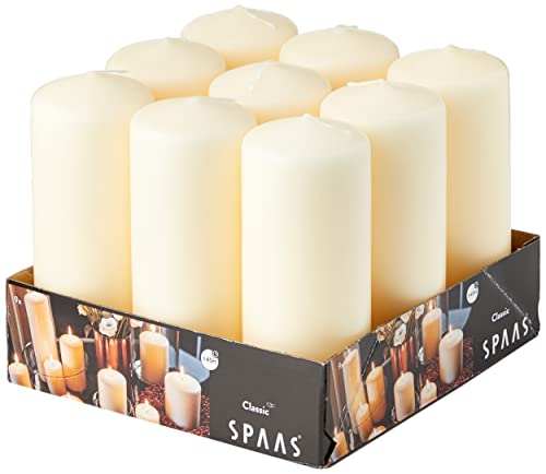 Luxury Ivory Pillar Candles, Set of 9