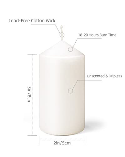 Luxury White Pillar Candles - 8 Pack