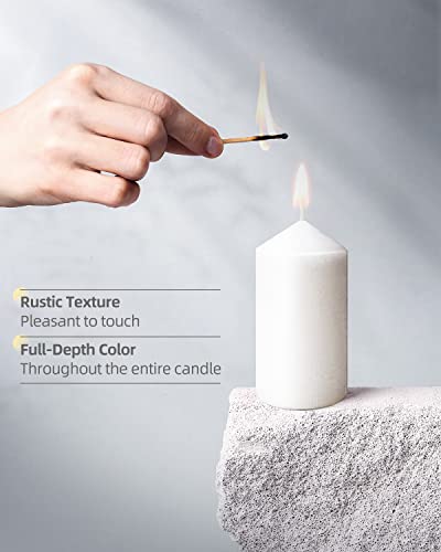 Luxury White Pillar Candles - 8 Pack