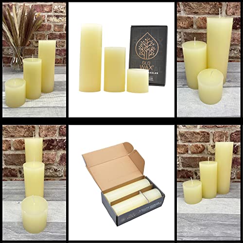 Luxury Ivory Pillar Candle Set - Romantic Wedding Gift