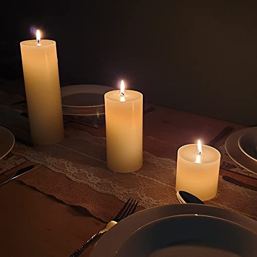 Luxury Ivory Pillar Candle Set - Romantic Wedding Gift