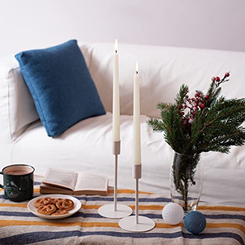 CANDWAX 8 inch Taper Candles Set of 12 - Dripless Taper Candles and Unscented Candlesticks - Perfect as Christmas Candles and Household Candles - Ivory Candles