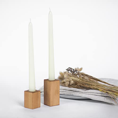 CANDWAX 8 inch Taper Candles Set of 12 - Dripless Taper Candles and Unscented Candlesticks - Perfect as Christmas Candles and Household Candles - Ivory Candles