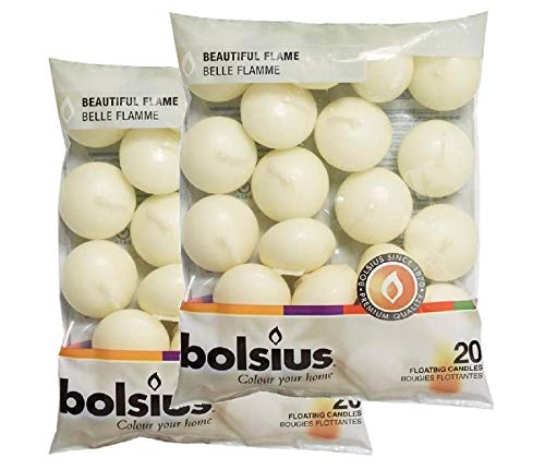 40 Ivory Bolsius Floating Candles