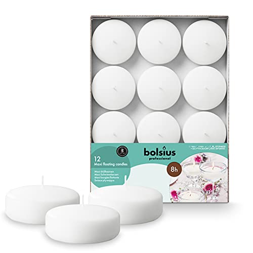 Bolsius Luxury White Floating Candles - 12 Pack