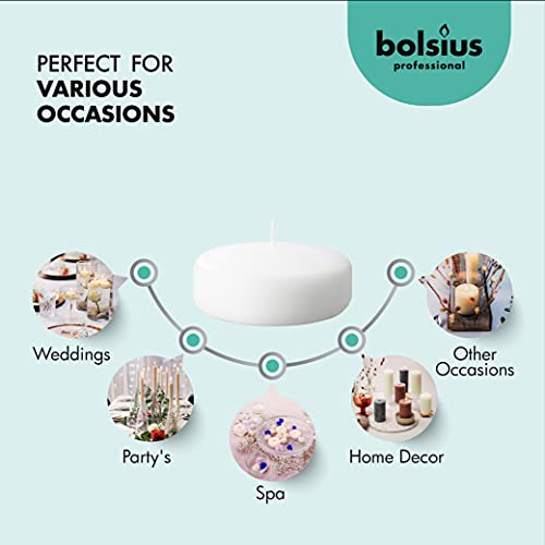 Bolsius Luxury White Floating Candles - 12 Pack