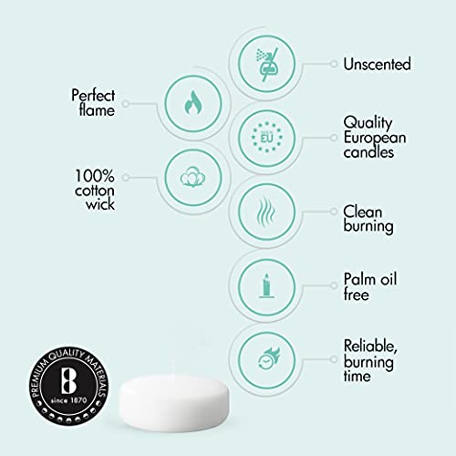 Bolsius Luxury White Floating Candles - 12 Pack