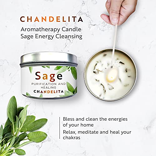 Luxury Aromatherapy Candle - Sage Scent, Chakra Healing