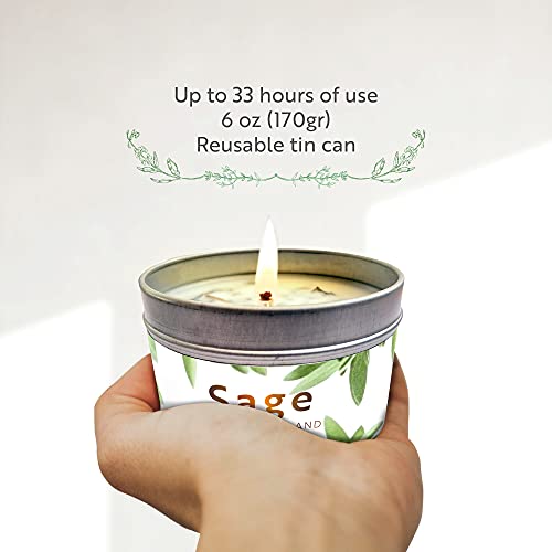 Luxury Aromatherapy Candle - Sage Scent, Chakra Healing