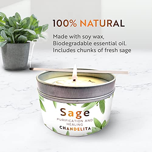 Luxury Aromatherapy Candle - Sage Scent, Chakra Healing