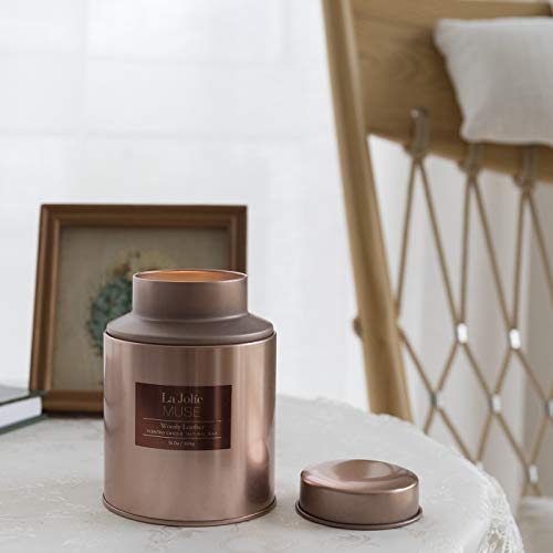 Luxury Men's Woody Leather Scented Candle 13Oz