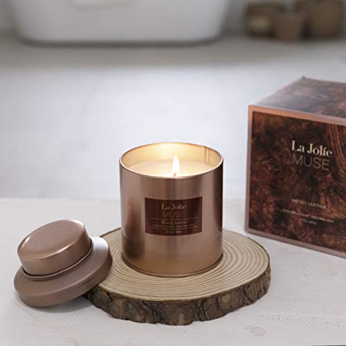 Luxury Men's Woody Leather Scented Candle 13Oz