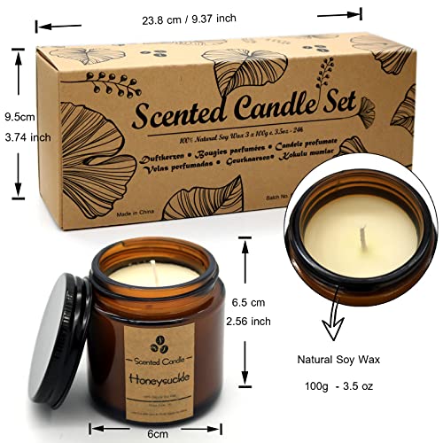 Luxury Scented Candle Set with Essential Oils (3 Pack)