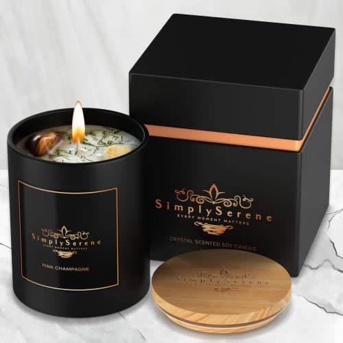 Luxurious Scented Candle with Tiger's Eye and Citrine