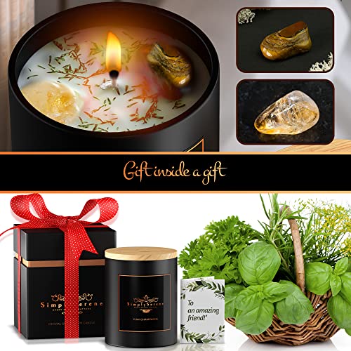 Luxurious Scented Candle with Tiger's Eye and Citrine