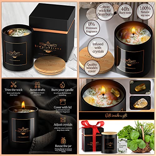 Luxurious Scented Candle with Tiger's Eye and Citrine
