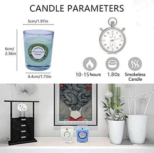 Arosky 12 Pack Scented Votive Candles Set Small Soy Wax Candles Bulk with 6 Fragrances - Rose, Lemon, Lavender, Vanilla, Jasmine and Spring