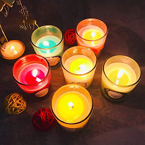 Arosky 12 Pack Scented Votive Candles Set Small Soy Wax Candles Bulk with 6 Fragrances - Rose, Lemon, Lavender, Vanilla, Jasmine and Spring