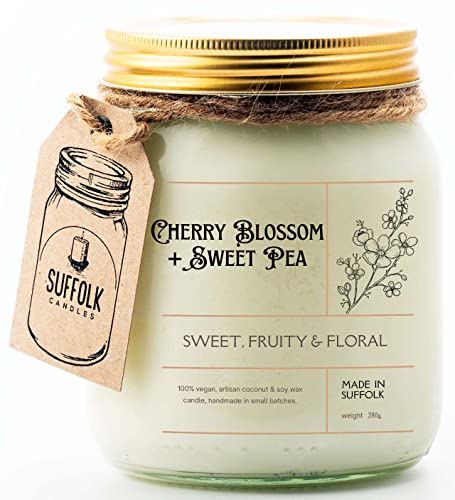 Luxury Handmade Cherry Blossom & Sweet Pea Candle