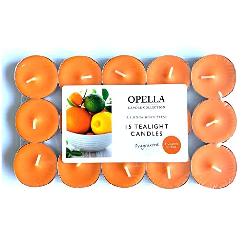 OPELLA Sicilian Citrus Scented Tea Lights - Pack of 15