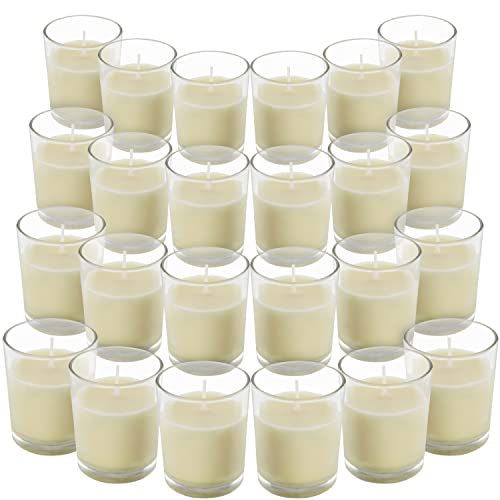 Belle Vous Clear Glass Votive Candles (24 Pack)