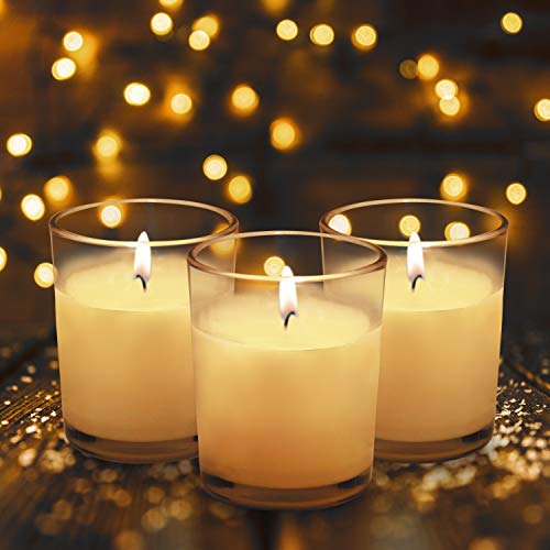 Belle Vous Clear Glass Votive Candles (24 Pack)