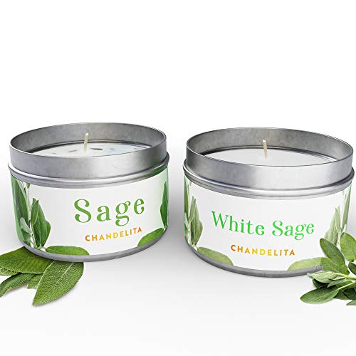 CHANDELITA Luxury Aromatherapy Sage Scented Soy Candles