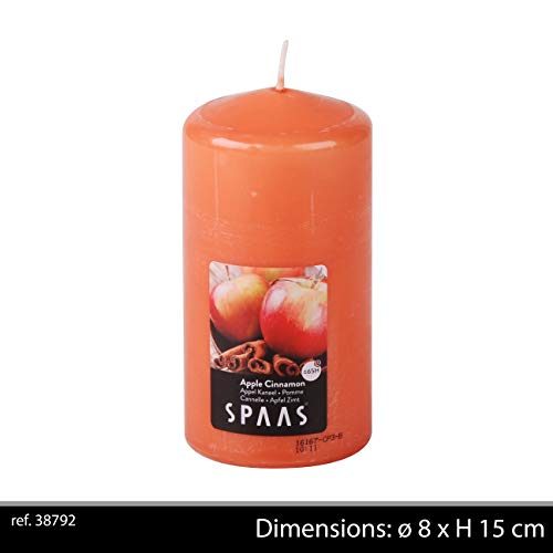 Luxury Apple Cinnamon Scented Pillar Candle, 65 Hours