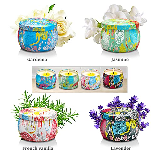 Luxury Scented Candles Set - 4 Fragrances, 4.4oz