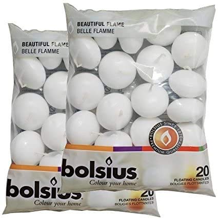 40 White Bolsius Floating Candles in Luxury