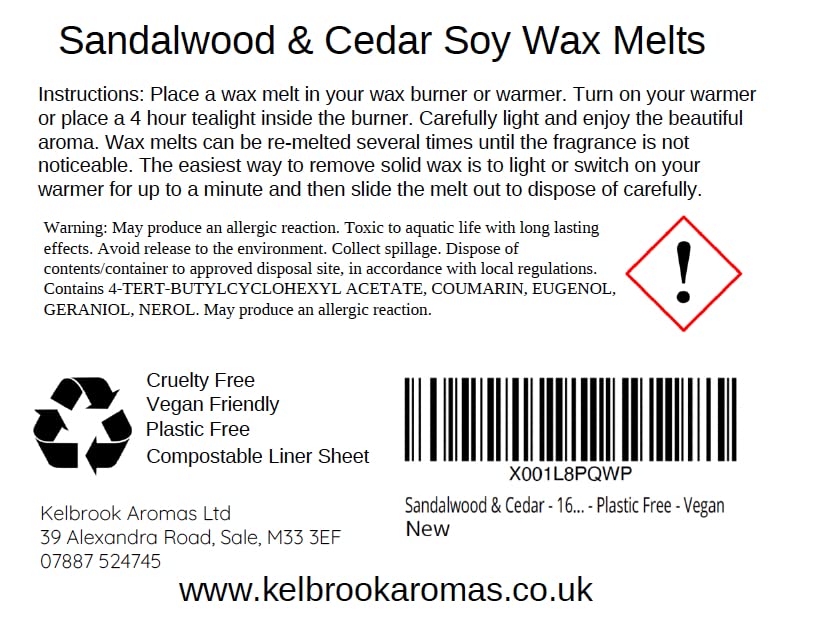 Luxury Sandalwood Cedar Wax Melts - 16 Pack