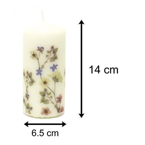 Botanical Unscented Les Fleurs Pillar Candle - Design Varies
