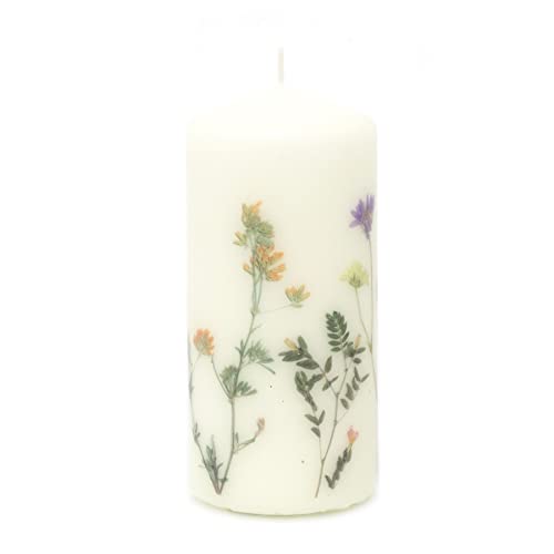 Botanical Unscented Les Fleurs Pillar Candle - Design Varies