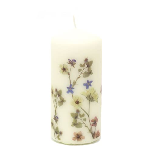 Botanical Unscented Les Fleurs Pillar Candle - Design Varies